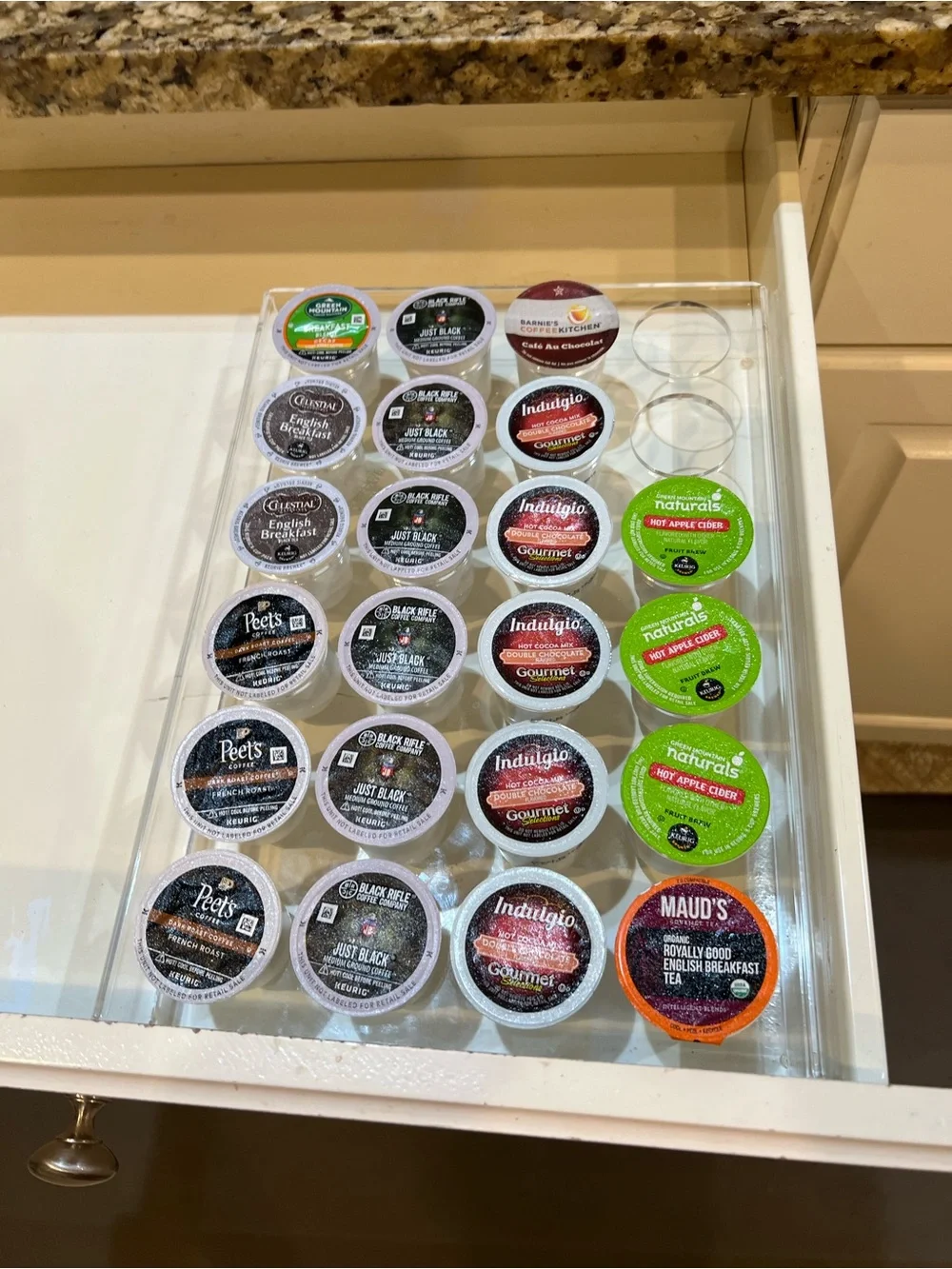 24-Slot Flat Acrylic Coffee Pod Holder (pods not included)